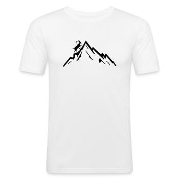 Steinbock Berge Berg - Männer Slim Fit T-Shirt - Weiß - Vorne - Nik (191cm)