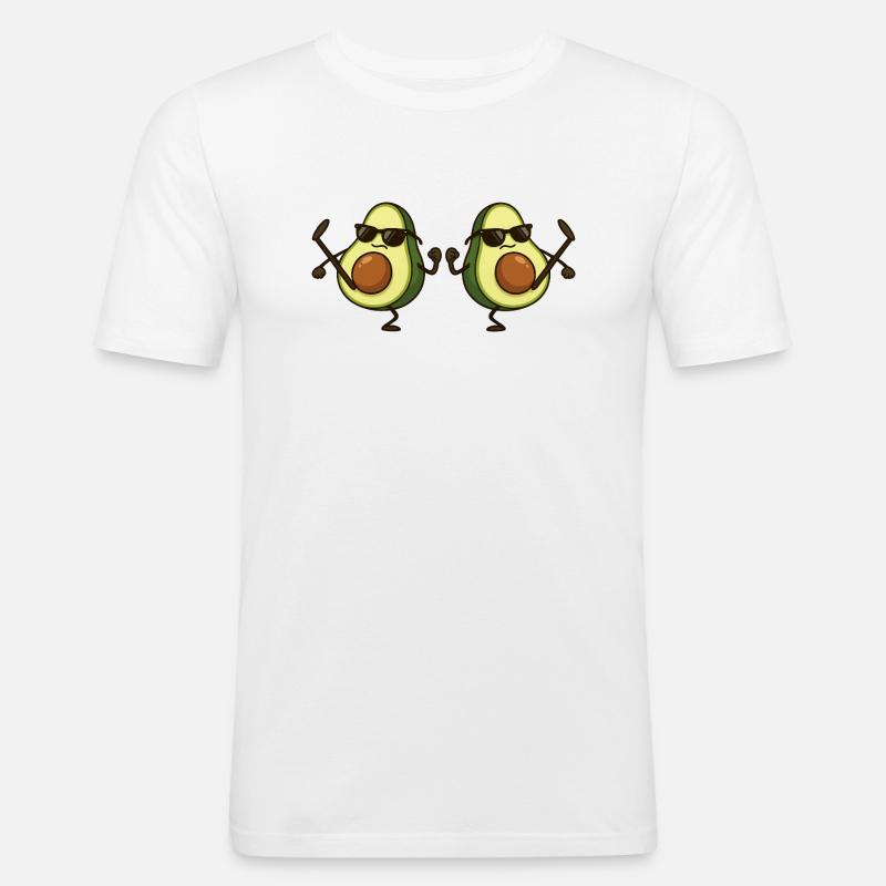 avocado karate 2 - Männer Slim Fit T-Shirt - Weiß
