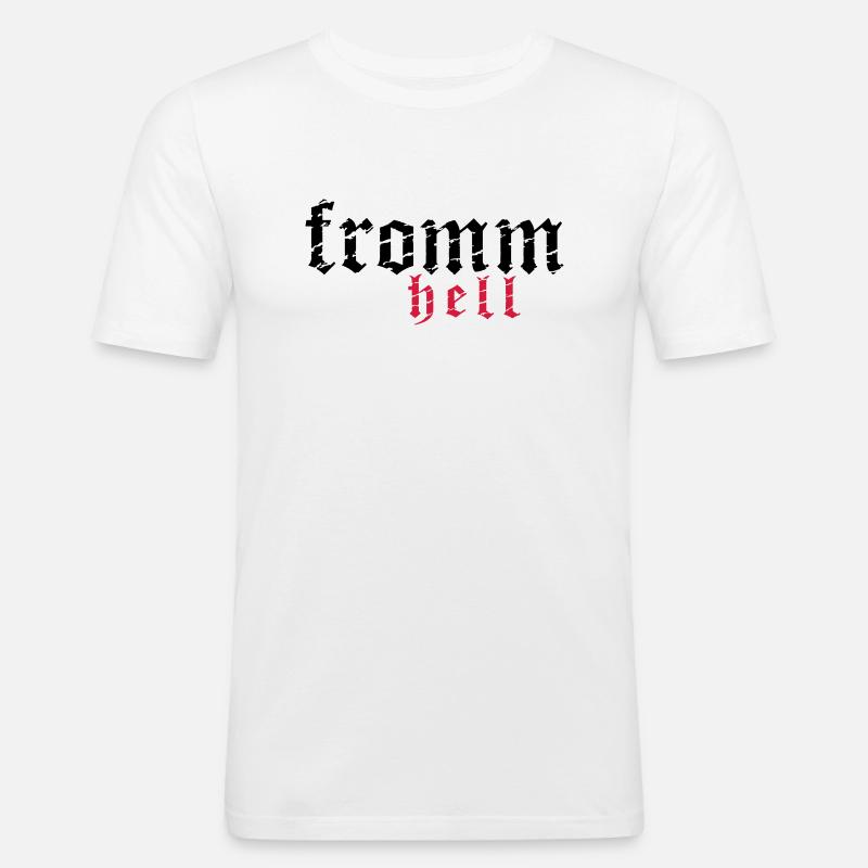 fromm hell_vec_2 de - Männer Slim Fit T-Shirt - Weiß