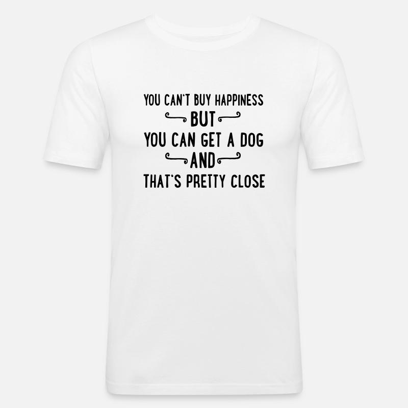 Hund - Männer Slim Fit T-Shirt - Weiß