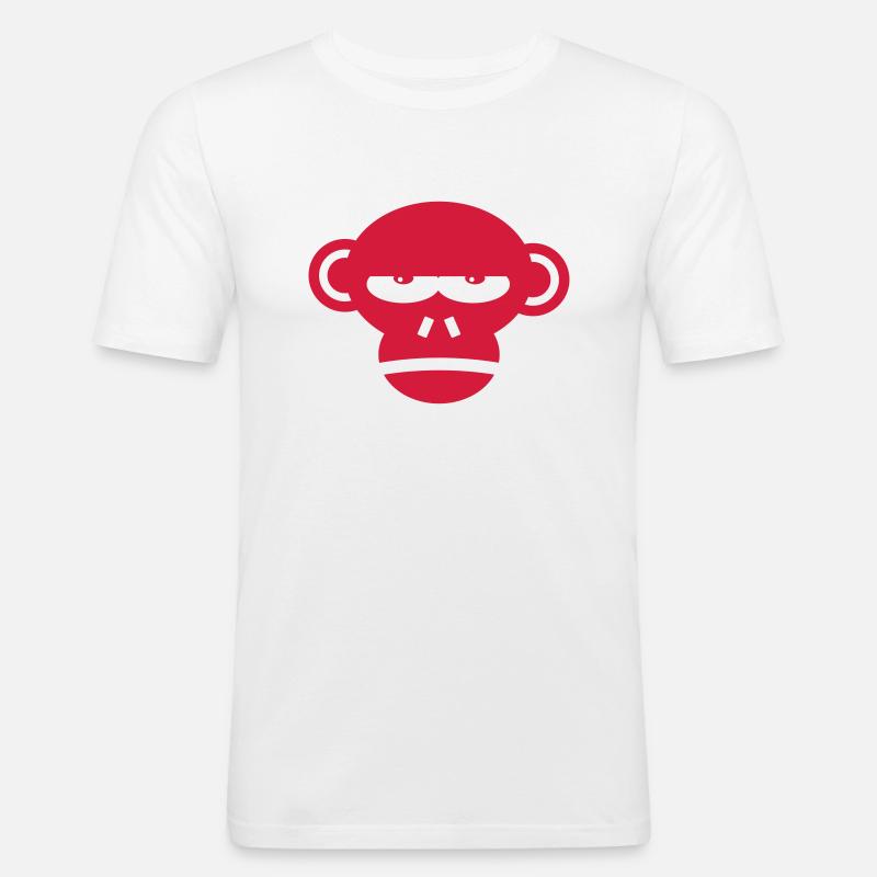 Cooles Grumpy Monkey Face Geschenk Geschenkidee - Männer Slim Fit T-Shirt - Weiß