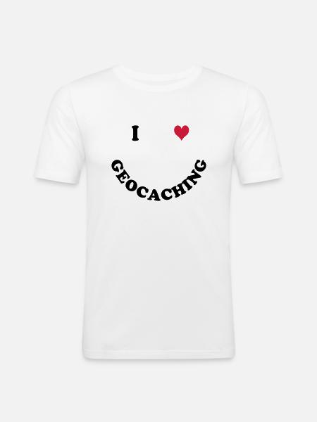 Geocaching - Men's Slim Fit T-Shirt - white