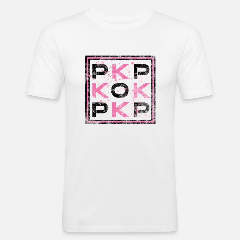 K-POP - Korea Pop - Männer Slim Fit T-Shirt - Weiß
