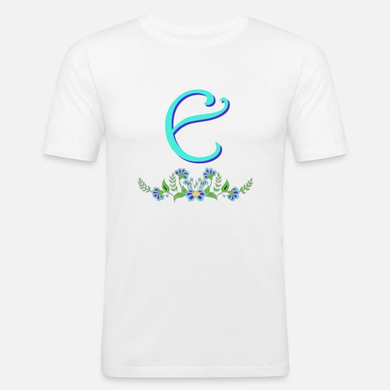 blaue blume e - Männer Slim Fit T-Shirt - Weiß