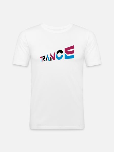 Music Trance Lettering Design - Men's Slim Fit T-Shirt - white