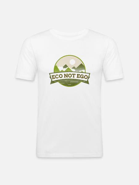 Environment Protection, Eco not Ego - Men's Slim Fit T-Shirt - white