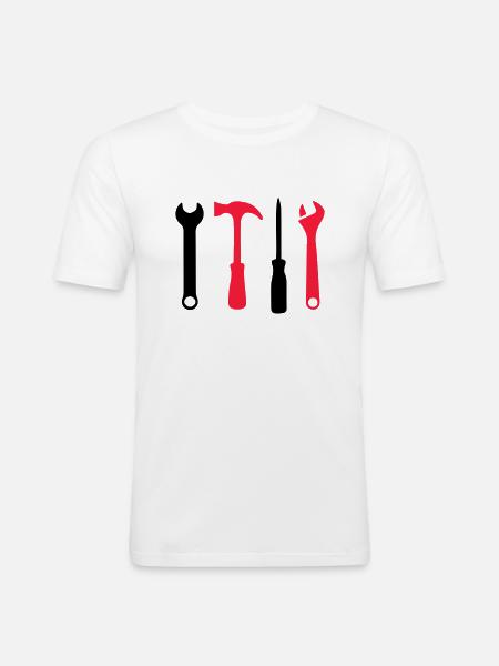 Tool Icons - Men's Slim Fit T-Shirt - white