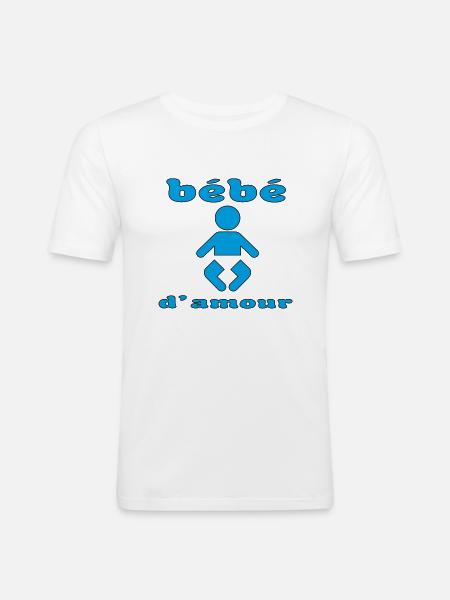 Bébé d'amour - T-shirt près du corps Homme - blanc
