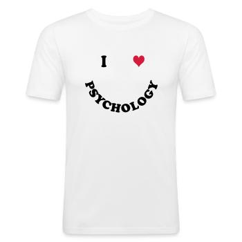 Psychologie - T-shirt près du corps Homme - blanc - Devant - Nik (191cm)
