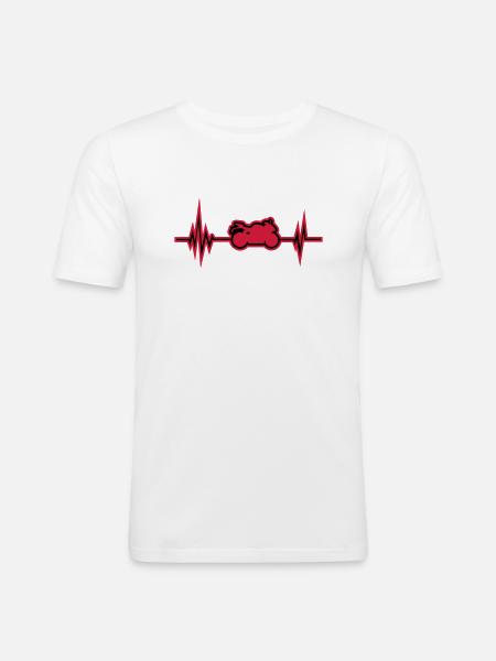 motorrad puls - Männer Slim Fit T-Shirt - Weiß