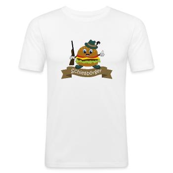 Schießbörger Schützenfest Motiv - Männer Slim Fit T-Shirt - Weiß - Vorne - Nik (191cm)