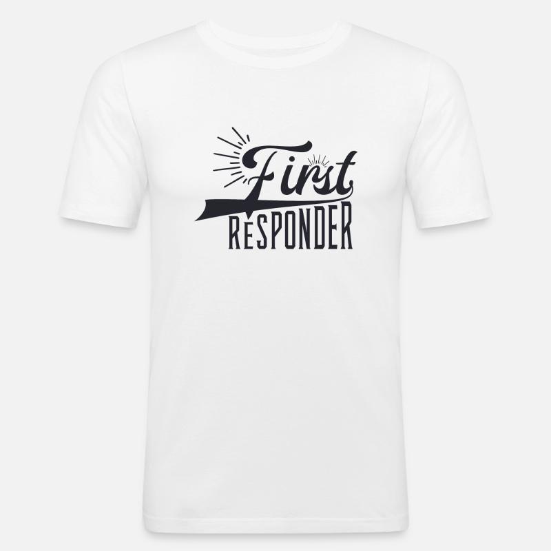 First Responder - Männer Slim Fit T-Shirt - Weiß