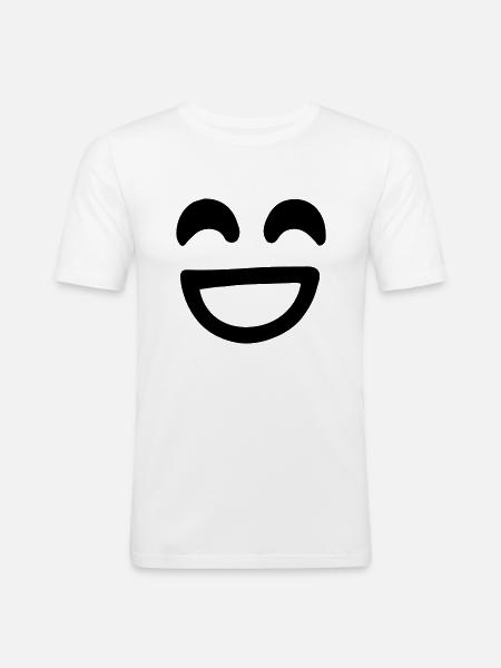 Smile Face Vector - T-shirt près du corps Homme - blanc