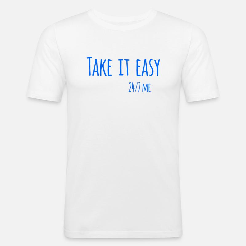 take it easy - Männer Slim Fit T-Shirt - Weiß