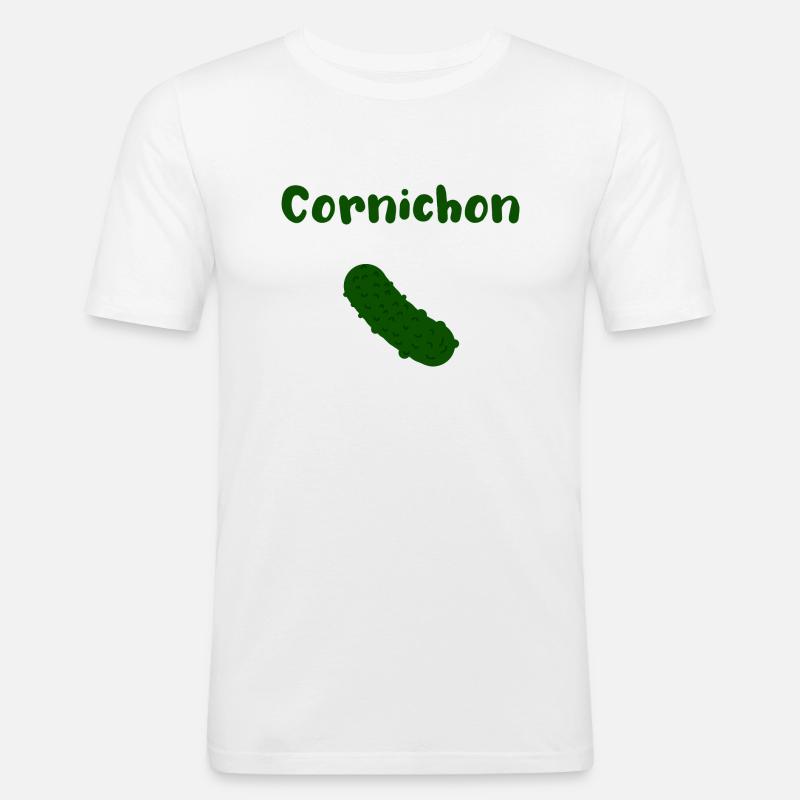 cornichon gewürzgurke - Männer Slim Fit T-Shirt - Weiß