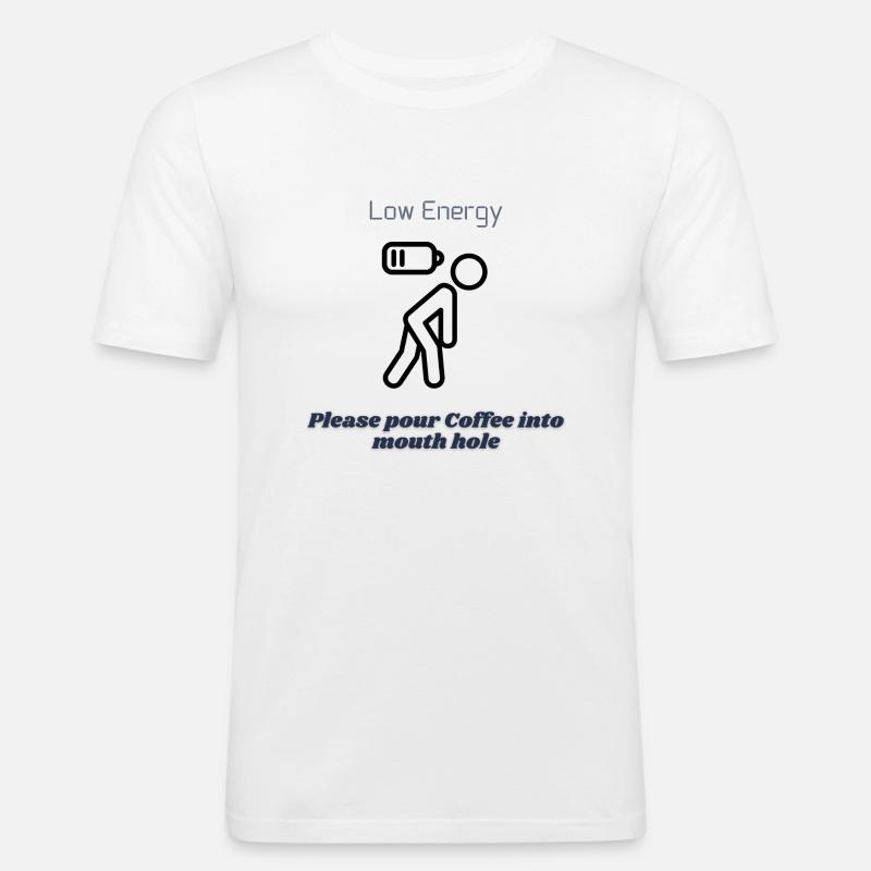 Bitte gib mir Kaffee - Männer Slim Fit T-Shirt - Weiß