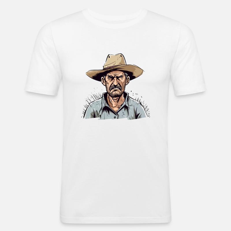 Wütender Bauer Nr. 1 - Männer Slim Fit T-Shirt - Weiß