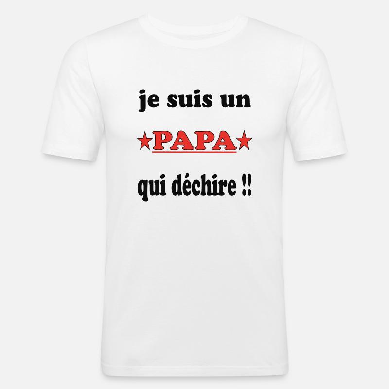 ICH BIN EIN VATER... - Männer Slim Fit T-Shirt - Weiß