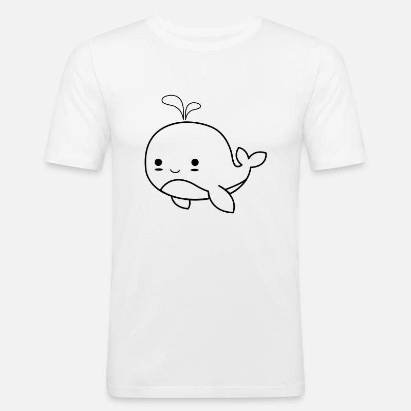 baby wal 01 - Männer Slim Fit T-Shirt - Weiß