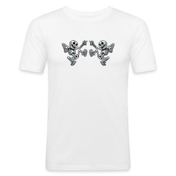 Skull Dancing - Männer Slim Fit T-Shirt - Weiß - Vorne - Nik (191cm)