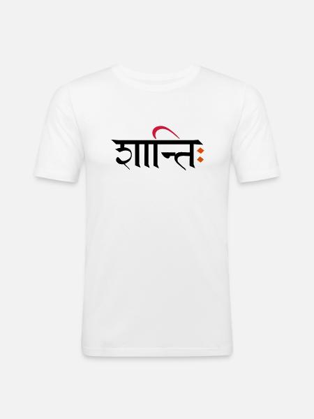 Shanti - Peace - Männer Slim Fit T-Shirt - Weiß