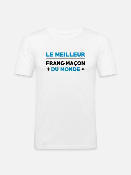 Franc-Maçonnerie / Franc Maçonnerie / Franc Maçon - T-shirt près du corps Homme - blanc