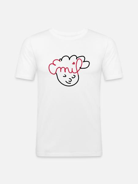 Emil Face Drawing - Men's Slim Fit T-Shirt - white