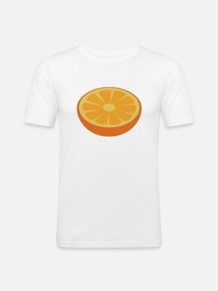 orange - Men's Slim Fit T-Shirt - white