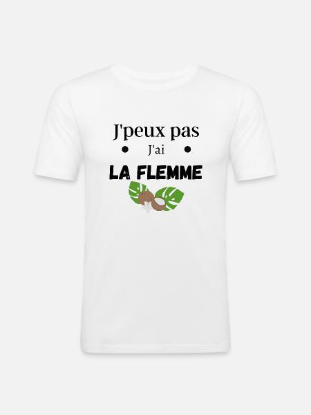 LA FLEMME - T-shirt près du corps Homme - blanc