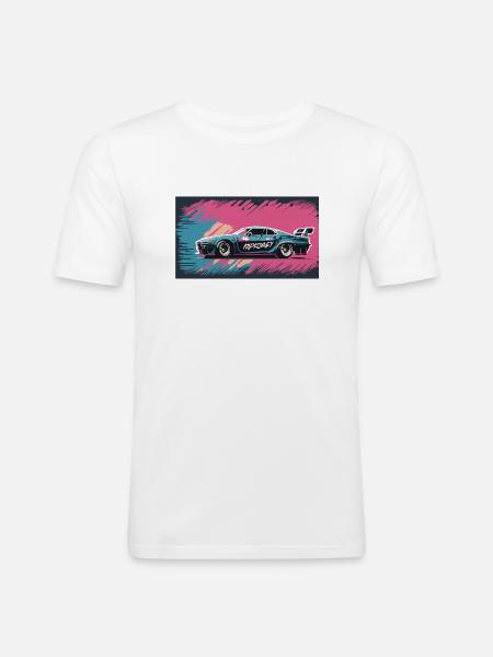 Blue-Purple Racecar - Men's Slim Fit T-Shirt - white