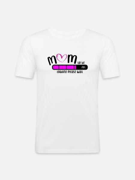 Mom Loading - Männer Slim Fit T-Shirt - Weiß
