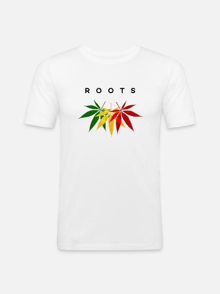 Minimalist Roots Rasta Colors Reggae - Men's Slim Fit T-Shirt - white