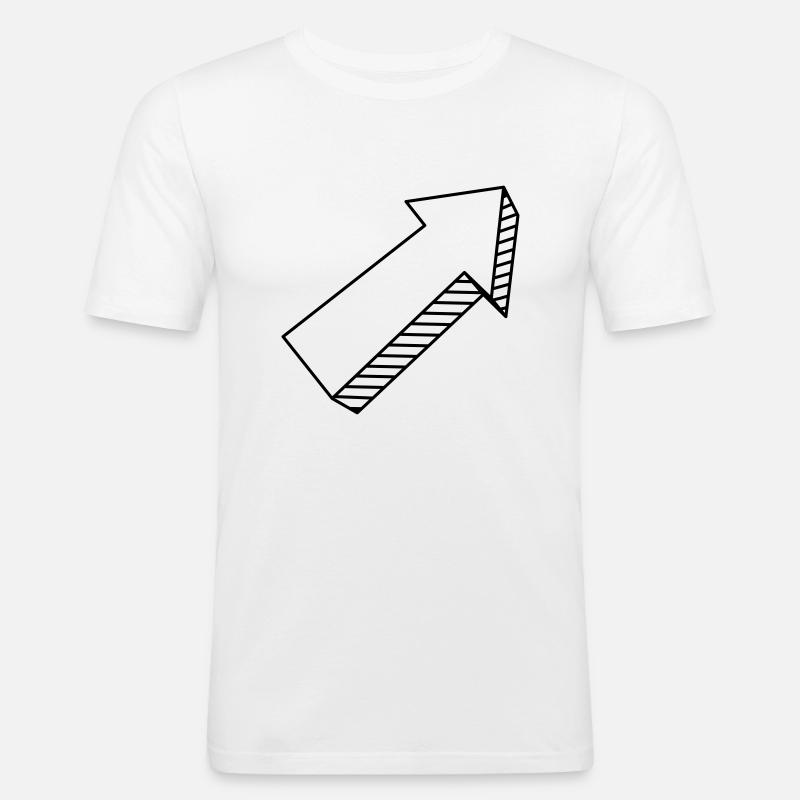 Pfeil in 3D - Männer Slim Fit T-Shirt - Weiß