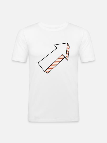 Arrow in 3D two-tone - Men's Slim Fit T-Shirt - white