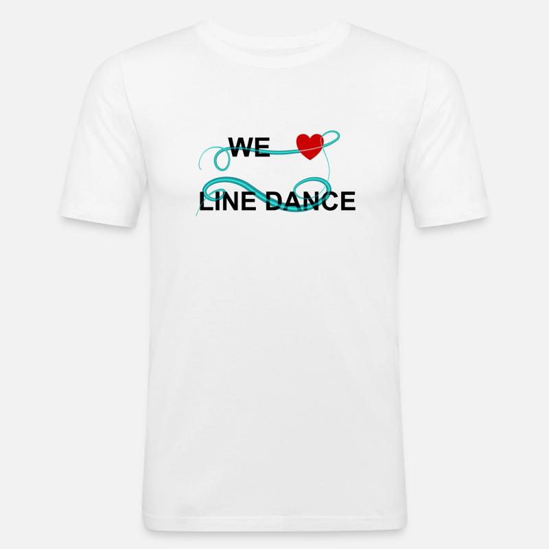 We love linedance - Männer Slim Fit T-Shirt - Weiß