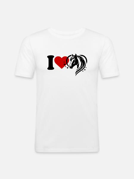 I love horses - Men's Slim Fit T-Shirt - white
