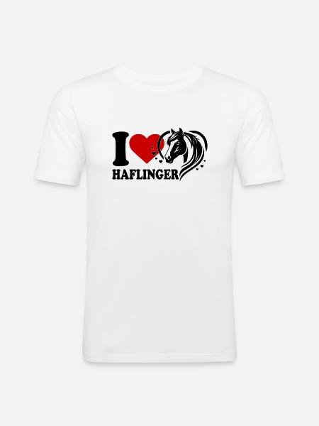 J’adore le cheval Haflinger - T-shirt près du corps Homme - blanc
