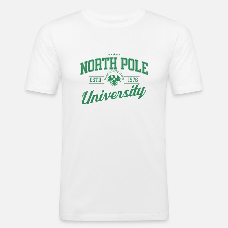 Northpole University - Männer Slim Fit T-Shirt - Weiß