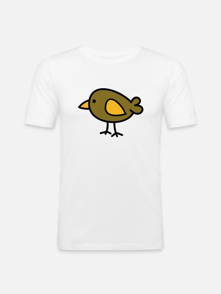 Vogel - Männer Slim Fit T-Shirt - Weiß