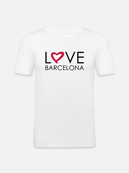 love barcelona - Men's Slim Fit T-Shirt - white