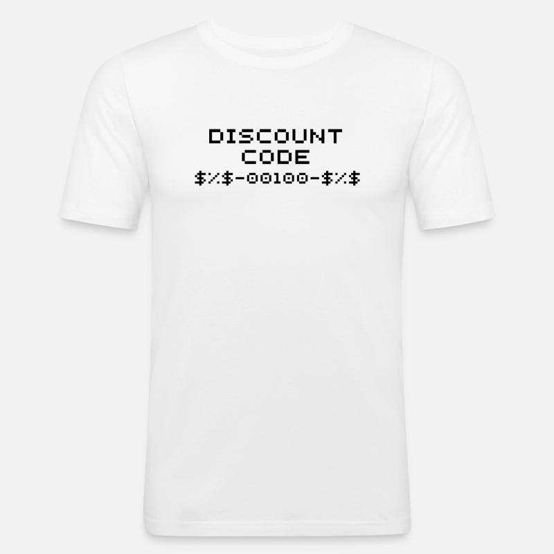 Discount Code/Discount Code - Men's Slim Fit T-Shirt - white