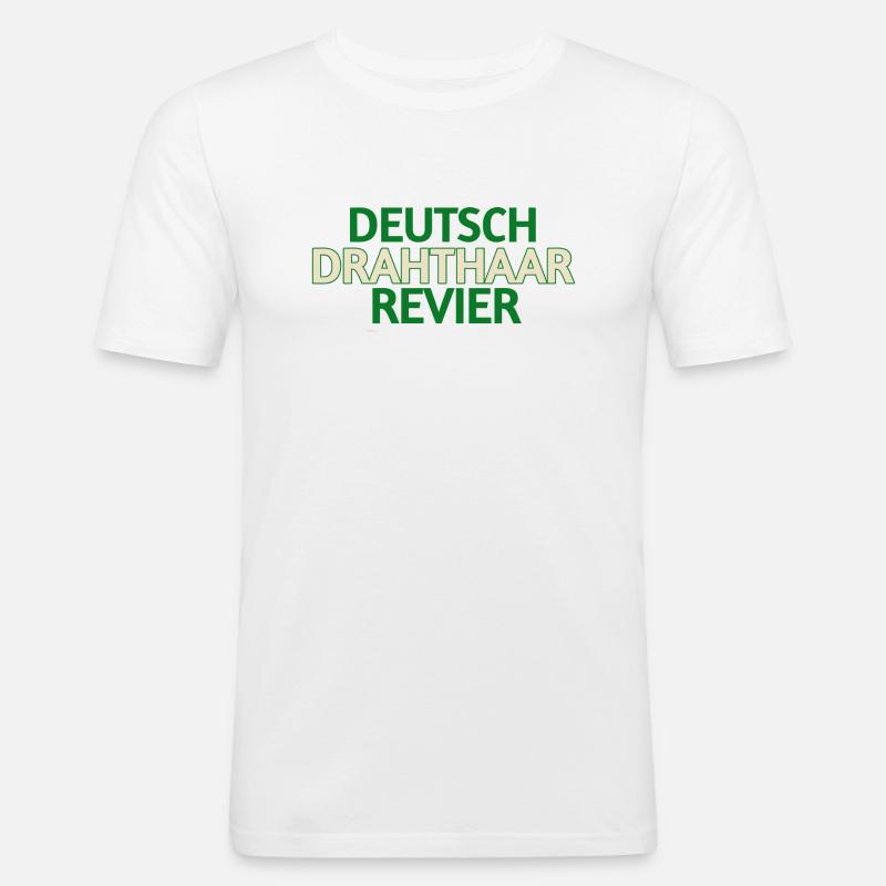 Deutsch Drahthaar - Männer Slim Fit T-Shirt - Weiß