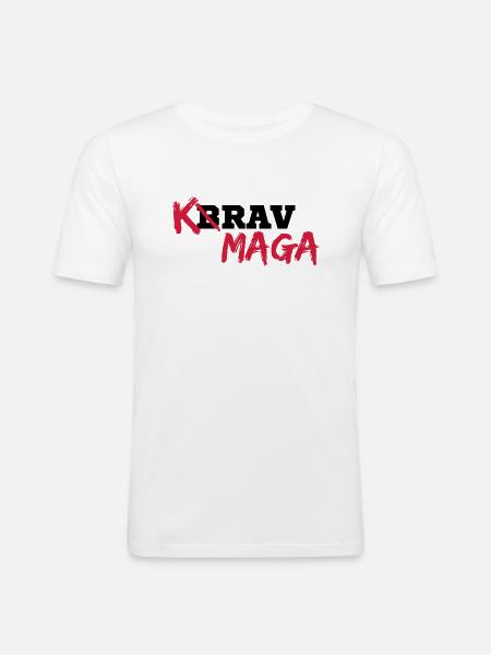 Krav Maga - Männer Slim Fit T-Shirt - Weiß