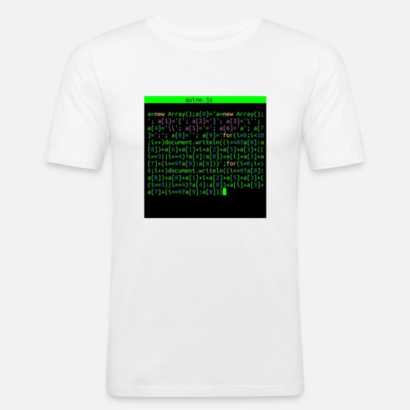 quine javascript - T-shirt près du corps Homme - blanc
