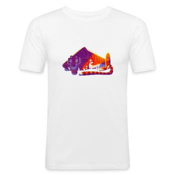 Tiger Tiger - Männer Slim Fit T-Shirt - Weiß - Vorne - Nik (191cm)