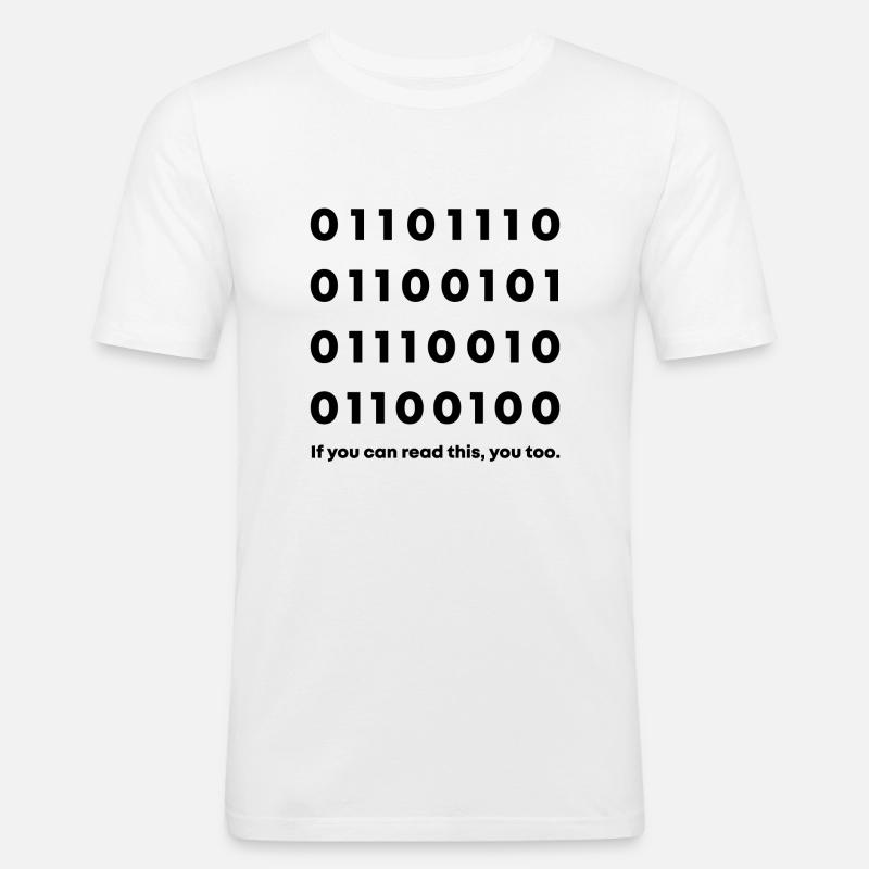 Binärcode Nerd - Männer Slim Fit T-Shirt - Weiß