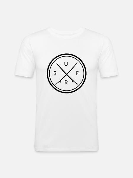 Surf Logo motif in circle - Men's Slim Fit T-Shirt - white