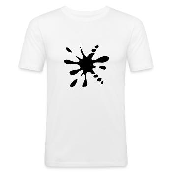 Klecks schwarz - Männer Slim Fit T-Shirt - Weiß - Vorne - Nik (191cm)