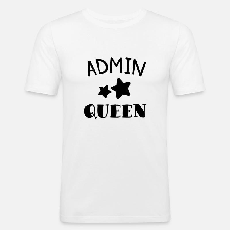 Admin Queen Programmierer Geschenk - Männer Slim Fit T-Shirt - Weiß