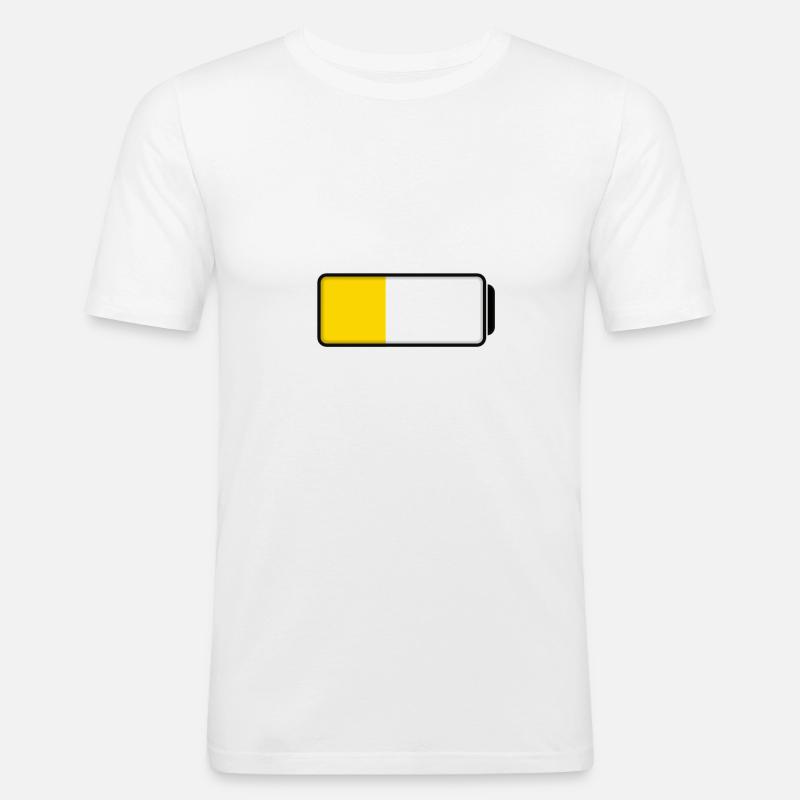 Battery (half-full / half-empty - 40%) - Männer Slim Fit T-Shirt - Weiß